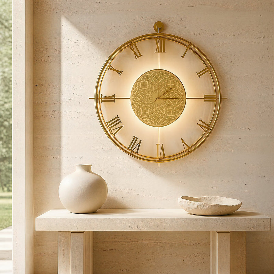 Orvasco Imperium Halo Illuminated Metal Wall Clock, 60 cm