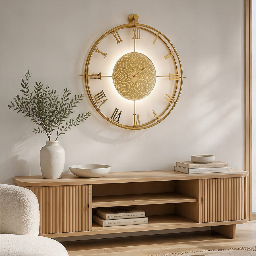 Orvasco Imperium Halo Illuminated Metal Wall Clock, 60 cm