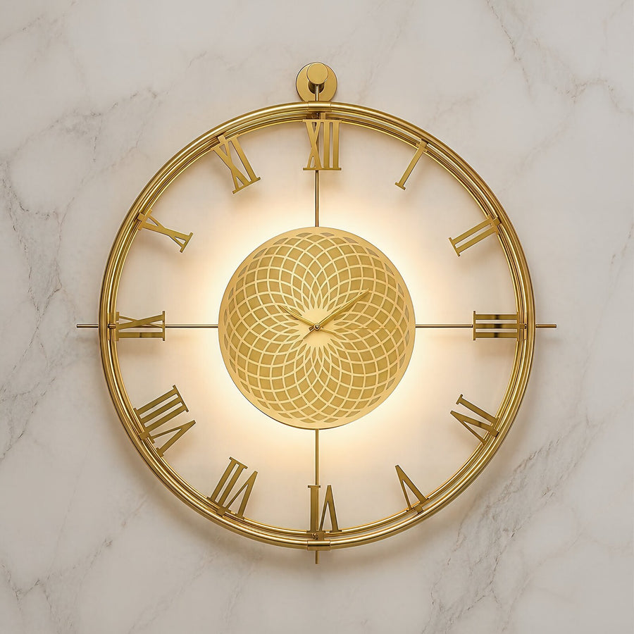 Orvasco Imperium Halo Illuminated Metal Wall Clock, 60 cm