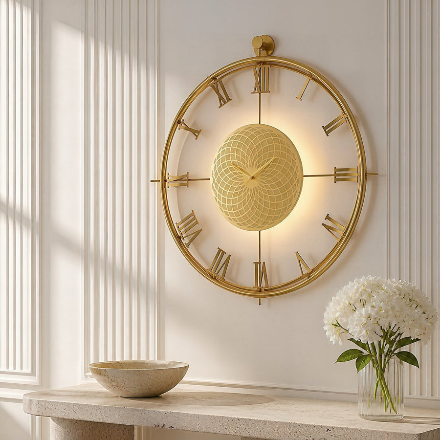 Orvasco Imperium Halo Illuminated Metal Wall Clock, 60 cm