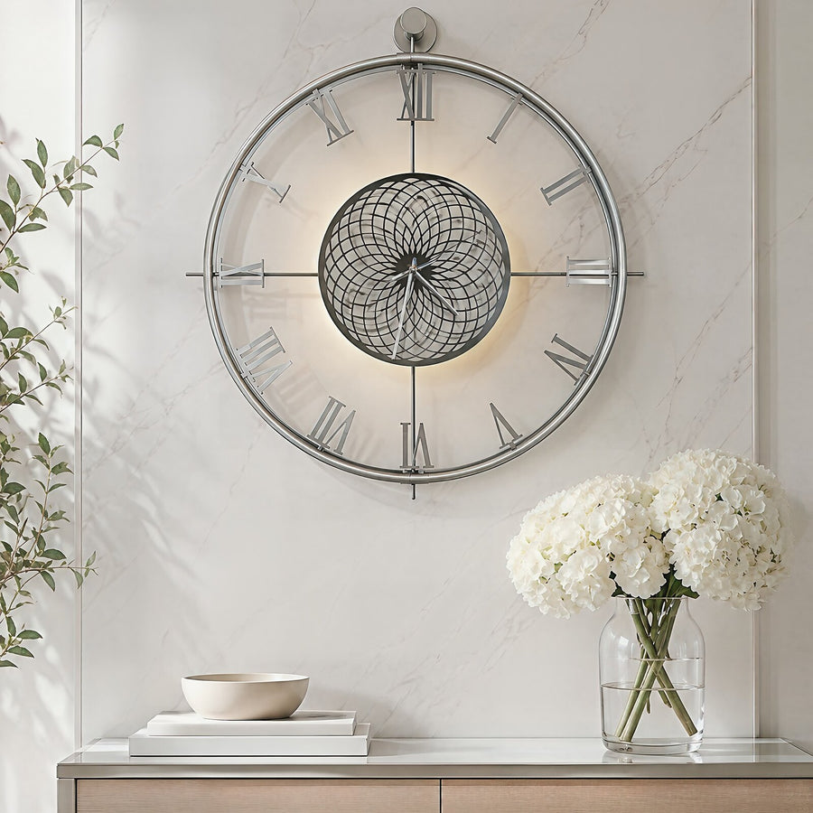 Orvasco Imperium Halo Illuminated Metal Wall Clock, 60 cm