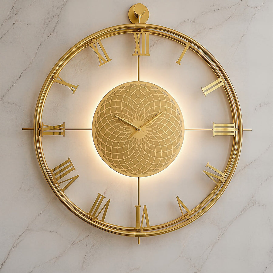 Orvasco Imperium Halo Illuminated Metal Wall Clock, 60 cm