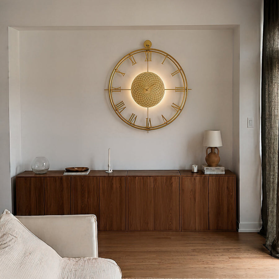 Orvasco Imperium Halo Illuminated Metal Wall Clock, 60 cm