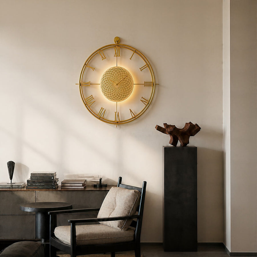 Orvasco Imperium Halo Illuminated Metal Wall Clock, 60 cm