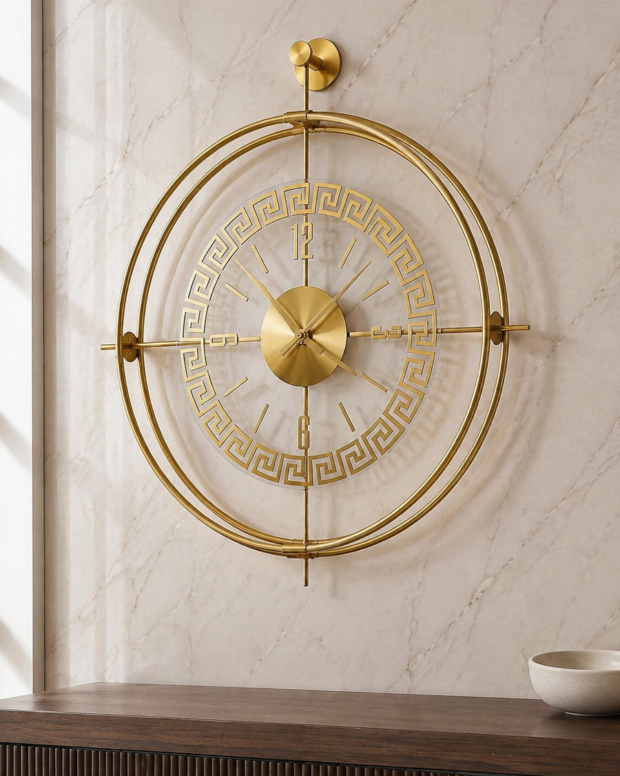 Orvasco Miravelle Mirror Illuminated Metal Wall Clock, 50 cm