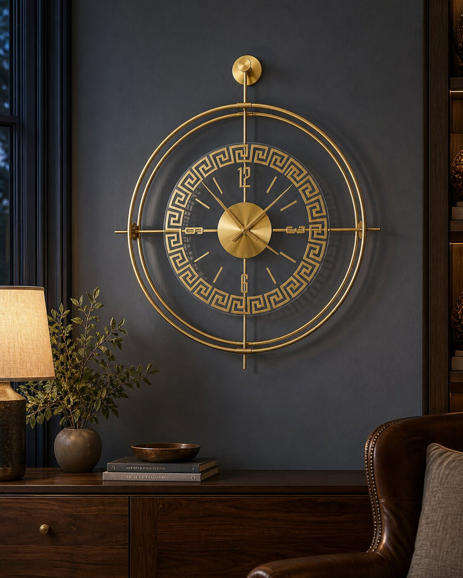 Orvasco Miravelle Mirror Illuminated Metal Wall Clock, 50 cm