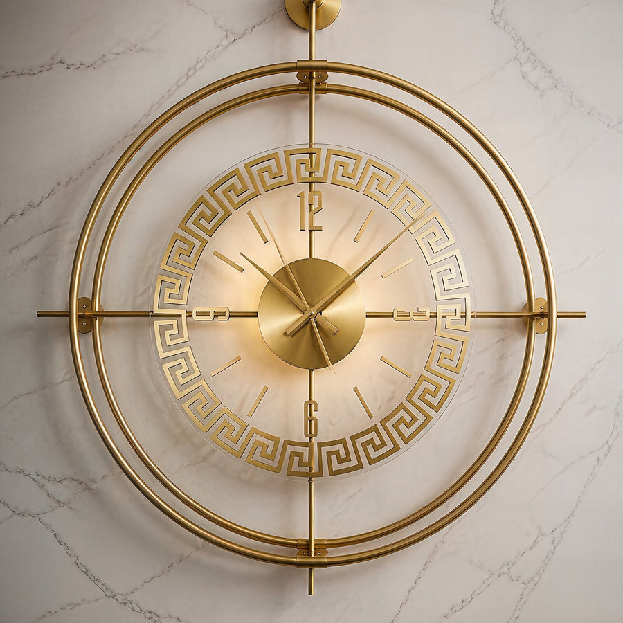 Orvasco Miravelle Mirror Illuminated Metal Wall Clock, 50 cm