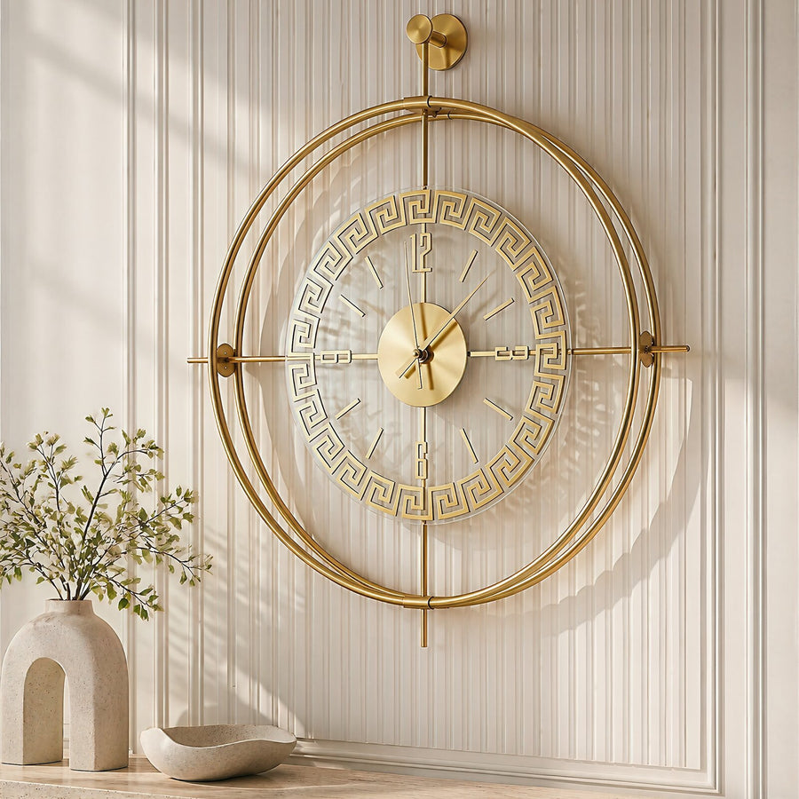 Orvasco Miravelle Mirror Illuminated Metal Wall Clock, 50 cm