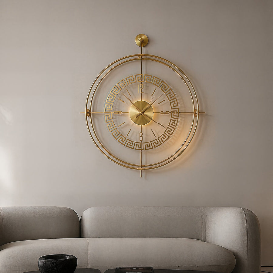 Orvasco Miravelle Mirror Illuminated Metal Wall Clock, 50 cm