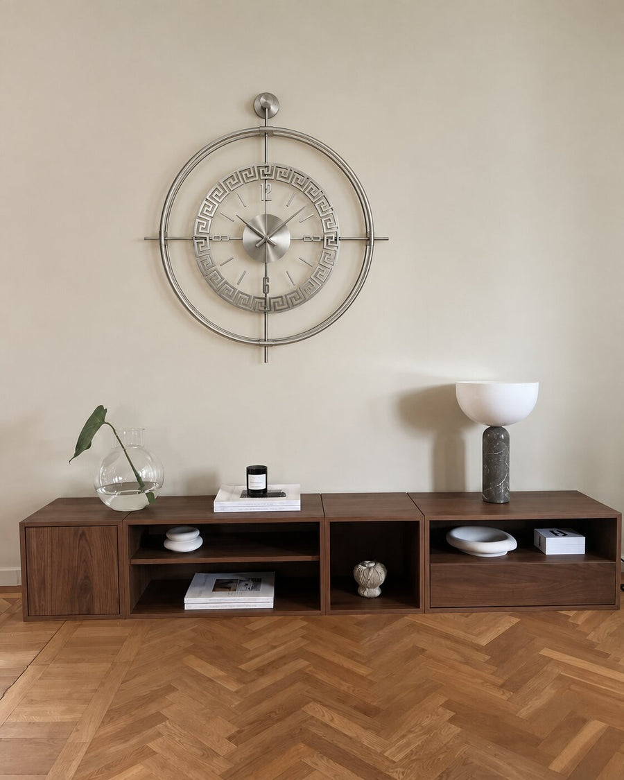 Orvasco Miravelle Mirror Illuminated Metal Wall Clock, 50 cm