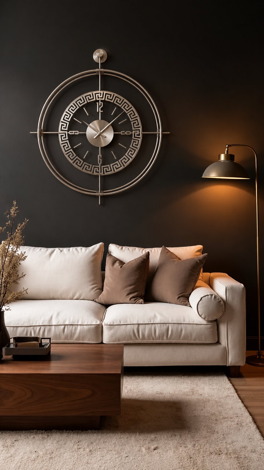 Orvasco Miravelle Mirror Illuminated Metal Wall Clock, 50 cm