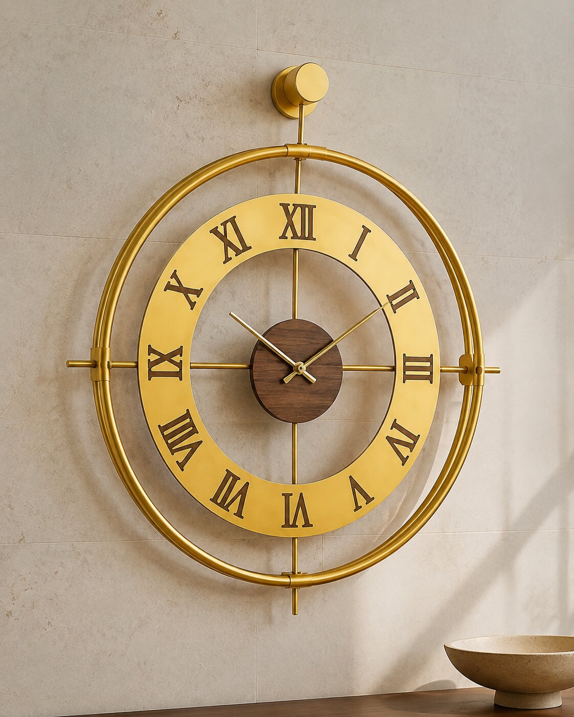 Orvasco Valoria Classic Designer Metal Wall Clock, 50 cm