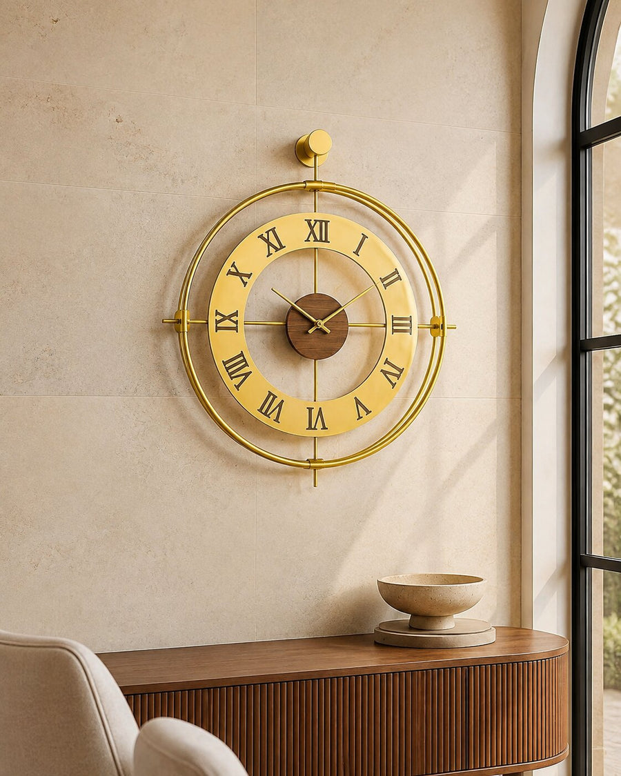 Orvasco Valoria Classic Designer Metal Wall Clock, 50 cm
