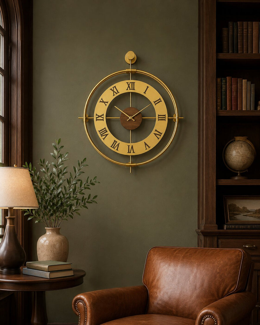 Orvasco Valoria Classic Designer Metal Wall Clock, 50 cm