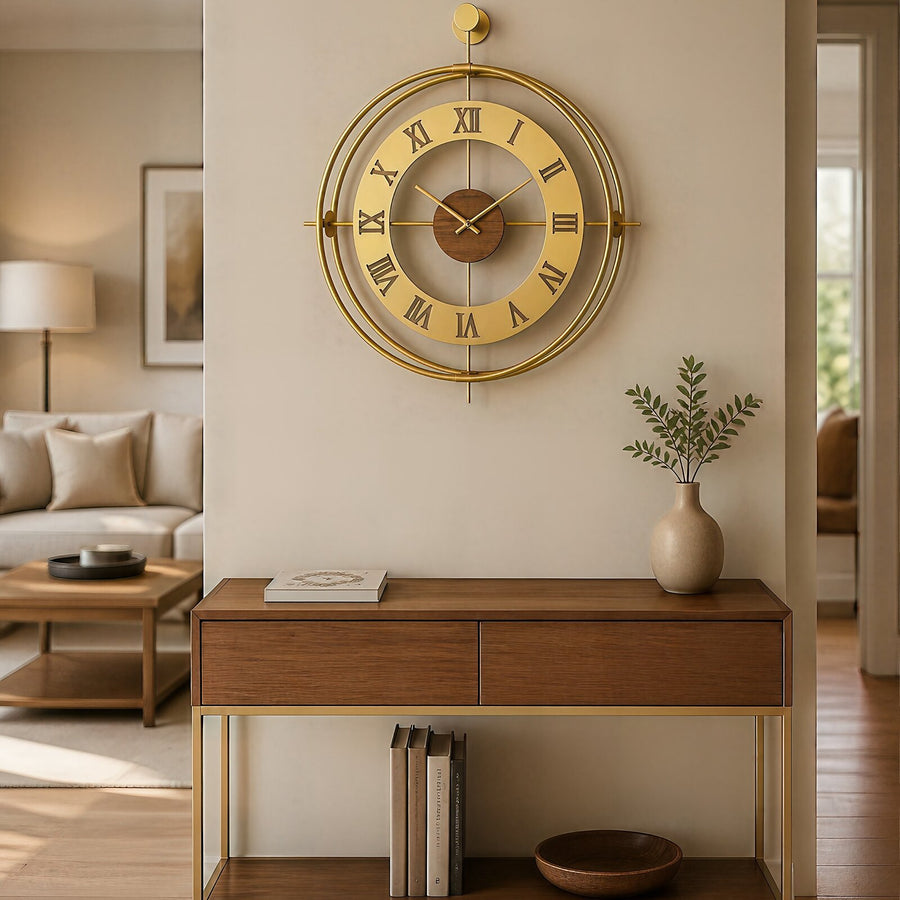 Orvasco Valoria Classic Designer Metal Wall Clock, 50 cm