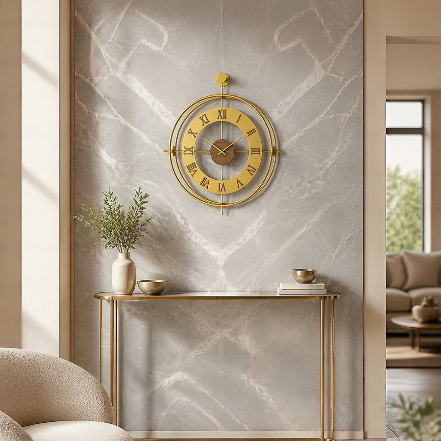 Orvasco Valoria Classic Designer Metal Wall Clock, 50 cm