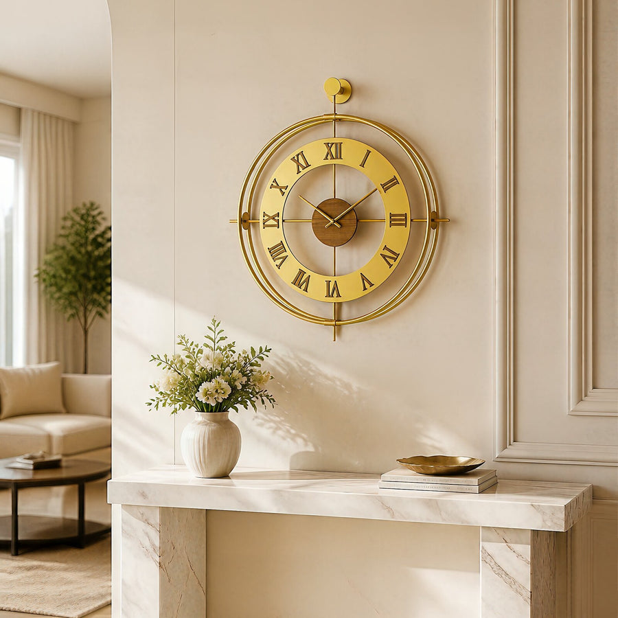 Orvasco Valoria Classic Designer Metal Wall Clock, 50 cm