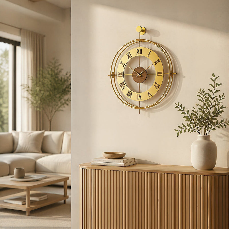 Orvasco Valoria Classic Designer Metal Wall Clock, 50 cm