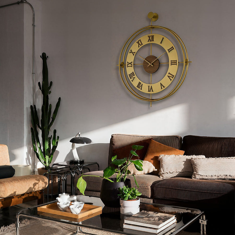Orvasco Valoria Classic Designer Metal Wall Clock, 50 cm