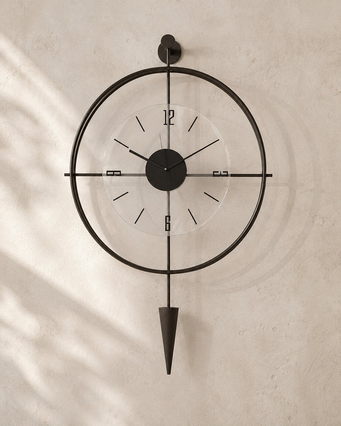 Orvasco Versay Pendulum Metal Wall Clock, 50 × 90 cm