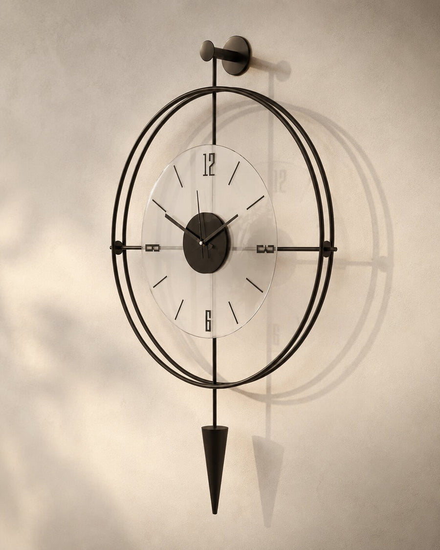 Orvasco Versay Pendulum Metal Wall Clock, 50 × 90 cm