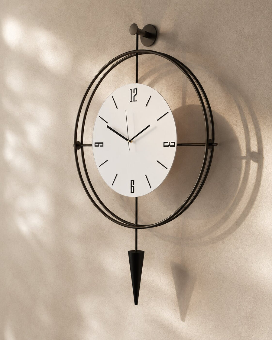 Orvasco Versay Pendulum Metal Wall Clock, 50 × 90 cm