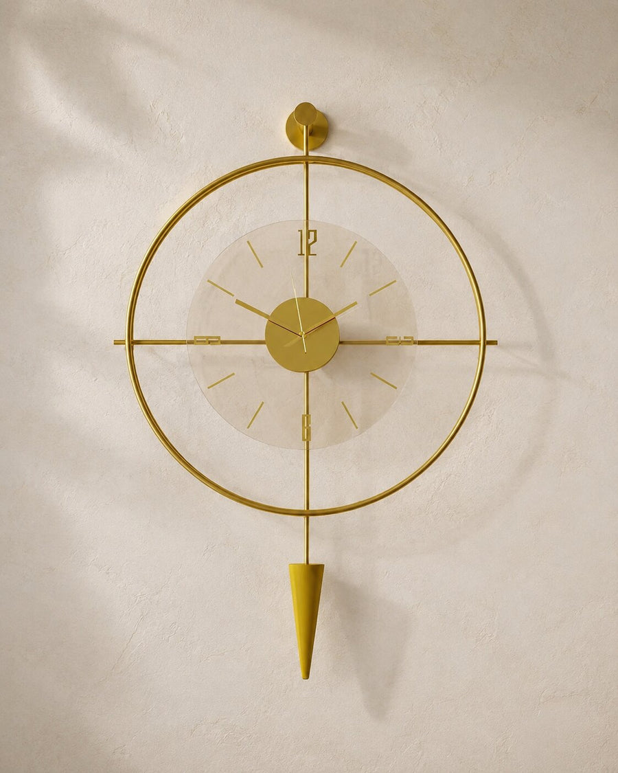 Orvasco Versay Pendulum Metal Wall Clock, 50 × 90 cm
