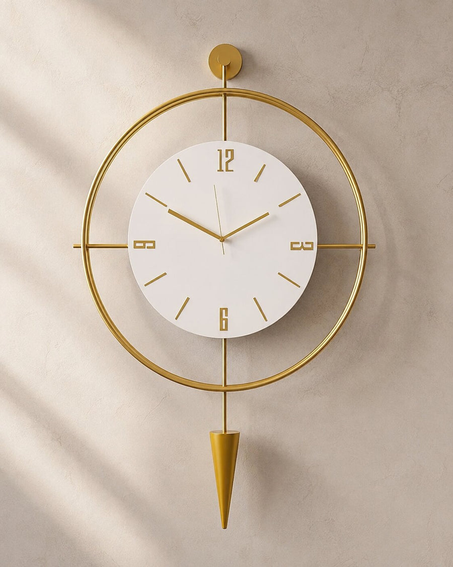 Orvasco Versay Pendulum Metal Wall Clock, 50 × 90 cm