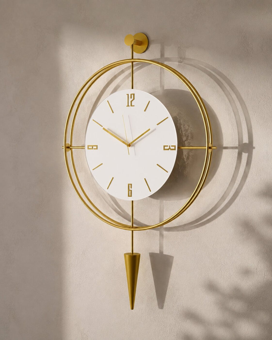 Orvasco Versay Pendulum Metal Wall Clock, 50 × 90 cm
